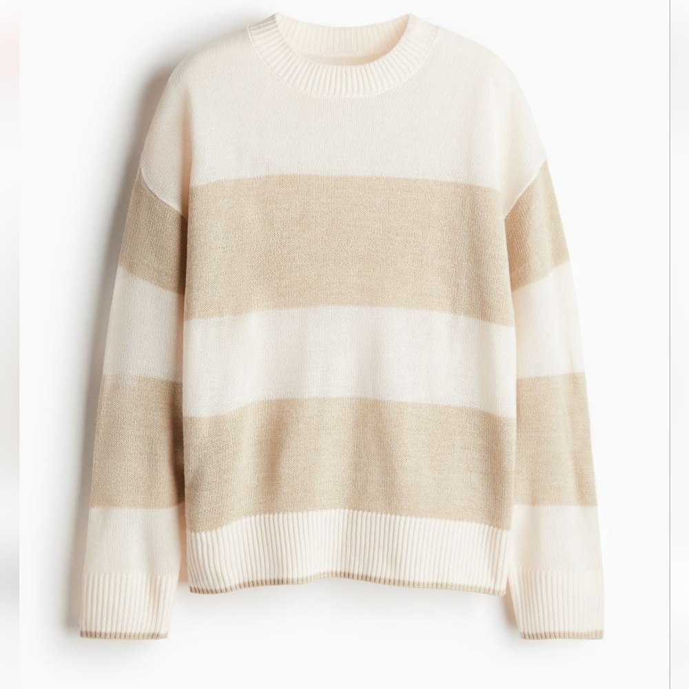 NWT Light Beige Striped Sweater